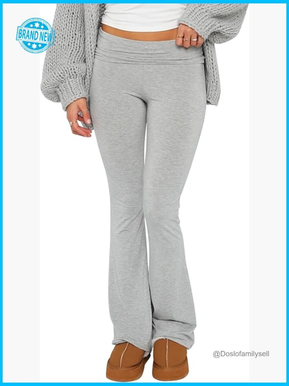 Flare Skinny Yoga Pants Fold Over Stretch Bootcut Bell Bottom Slim Fit Y2k